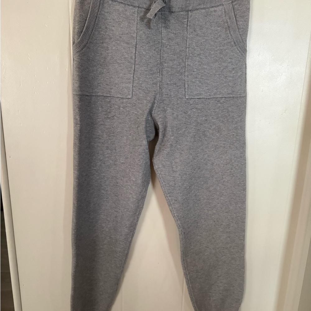 Cozy Gray Knit Jogger Pants - Soft Everyday Sweatpants
